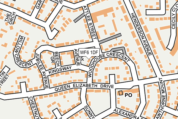 WF6 1DF map - OS OpenMap – Local (Ordnance Survey)