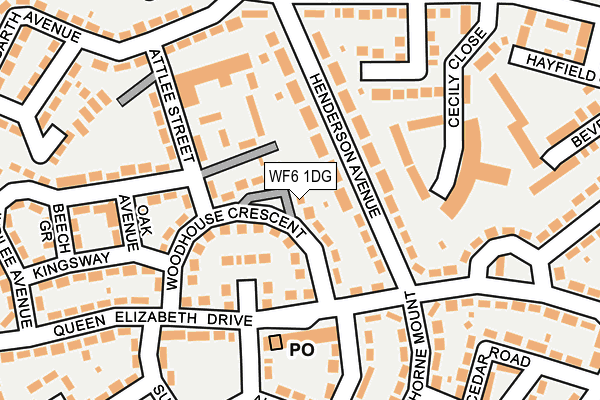 WF6 1DG map - OS OpenMap – Local (Ordnance Survey)