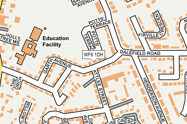 WF6 1DH map - OS OpenMap – Local (Ordnance Survey)