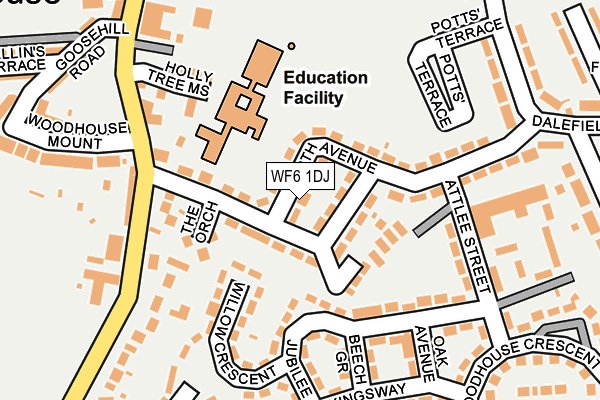 WF6 1DJ map - OS OpenMap – Local (Ordnance Survey)