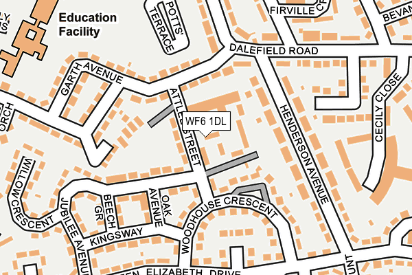 WF6 1DL map - OS OpenMap – Local (Ordnance Survey)