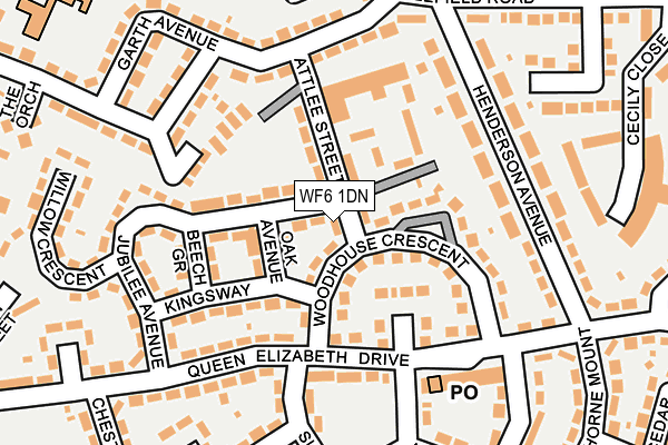 WF6 1DN map - OS OpenMap – Local (Ordnance Survey)