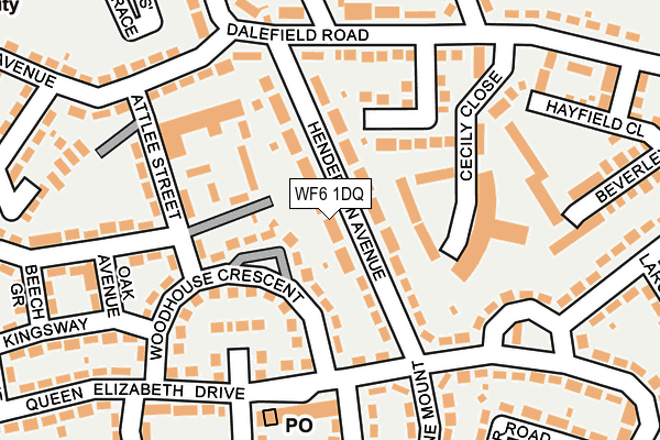 WF6 1DQ map - OS OpenMap – Local (Ordnance Survey)