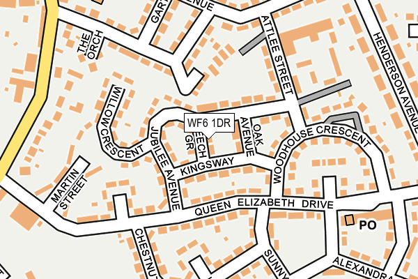 WF6 1DR map - OS OpenMap – Local (Ordnance Survey)