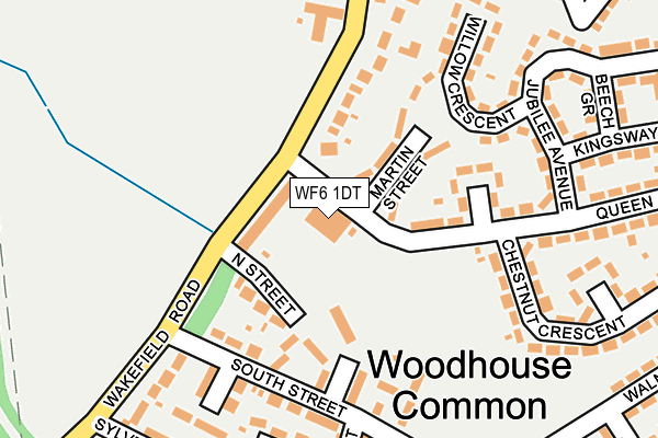 WF6 1DT map - OS OpenMap – Local (Ordnance Survey)