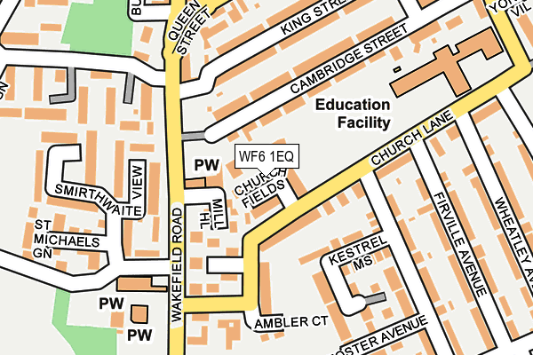 WF6 1EQ map - OS OpenMap – Local (Ordnance Survey)