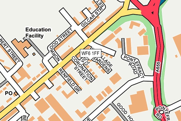 WF6 1FF map - OS OpenMap – Local (Ordnance Survey)