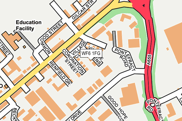 WF6 1FG map - OS OpenMap – Local (Ordnance Survey)