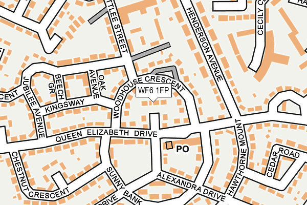 WF6 1FP map - OS OpenMap – Local (Ordnance Survey)