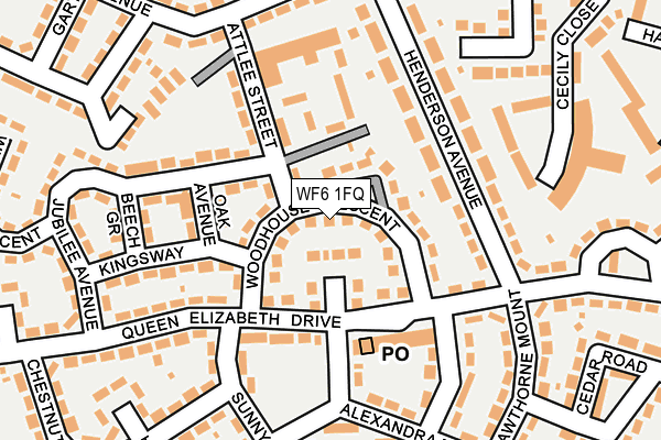 WF6 1FQ map - OS OpenMap – Local (Ordnance Survey)