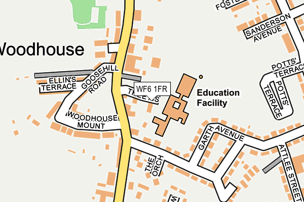 WF6 1FR map - OS OpenMap – Local (Ordnance Survey)