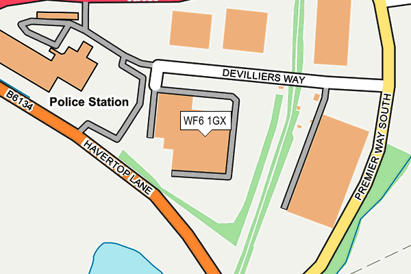WF6 1GX map - OS OpenMap – Local (Ordnance Survey)
