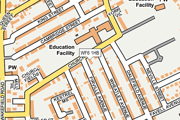 WF6 1HB map - OS OpenMap – Local (Ordnance Survey)