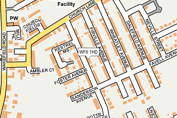 WF6 1HD map - OS OpenMap – Local (Ordnance Survey)