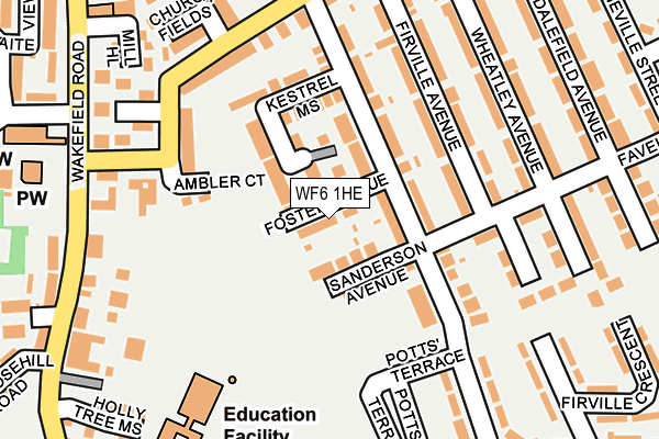 WF6 1HE map - OS OpenMap – Local (Ordnance Survey)
