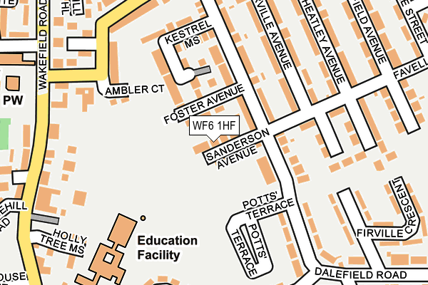 WF6 1HF map - OS OpenMap – Local (Ordnance Survey)