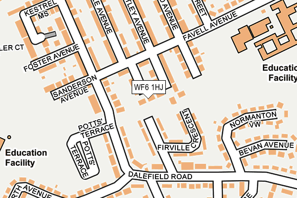 WF6 1HJ map - OS OpenMap – Local (Ordnance Survey)