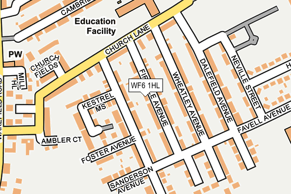 WF6 1HL map - OS OpenMap – Local (Ordnance Survey)