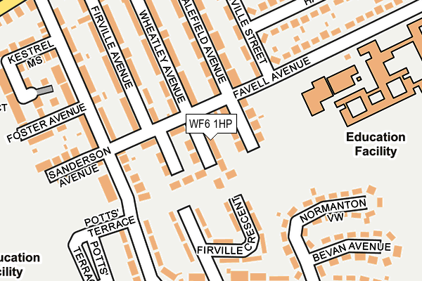 WF6 1HP map - OS OpenMap – Local (Ordnance Survey)
