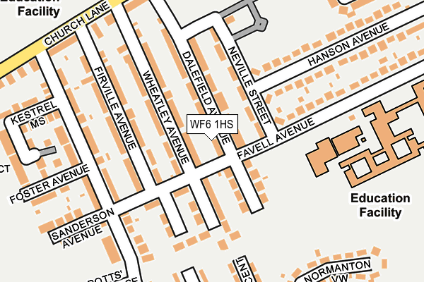 WF6 1HS map - OS OpenMap – Local (Ordnance Survey)