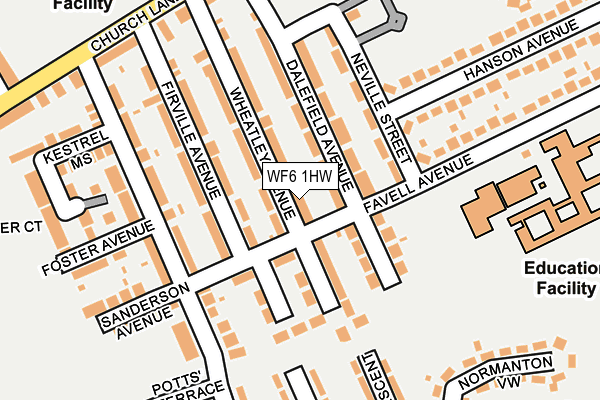 WF6 1HW map - OS OpenMap – Local (Ordnance Survey)
