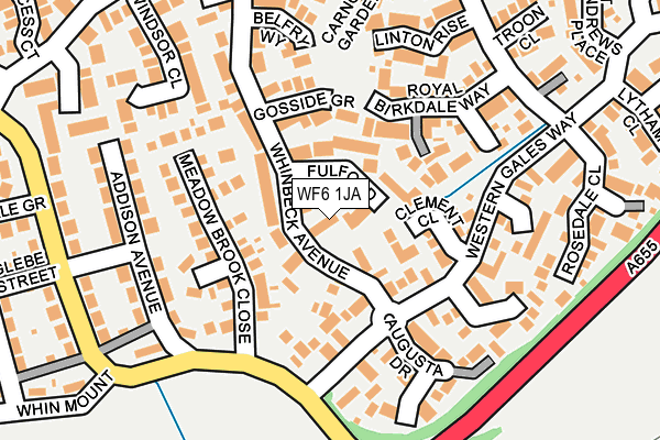 WF6 1JA map - OS OpenMap – Local (Ordnance Survey)