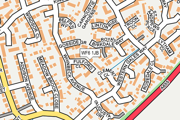 WF6 1JB map - OS OpenMap – Local (Ordnance Survey)