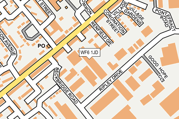 WF6 1JD map - OS OpenMap – Local (Ordnance Survey)