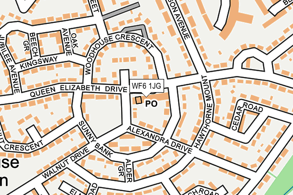 WF6 1JG map - OS OpenMap – Local (Ordnance Survey)