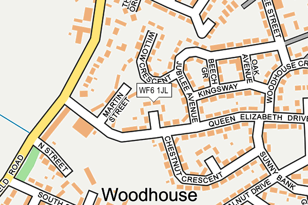 WF6 1JL map - OS OpenMap – Local (Ordnance Survey)