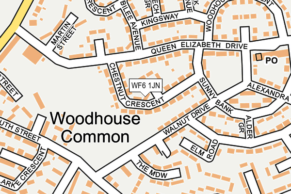 WF6 1JN map - OS OpenMap – Local (Ordnance Survey)