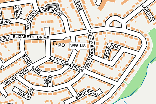 WF6 1JS map - OS OpenMap – Local (Ordnance Survey)