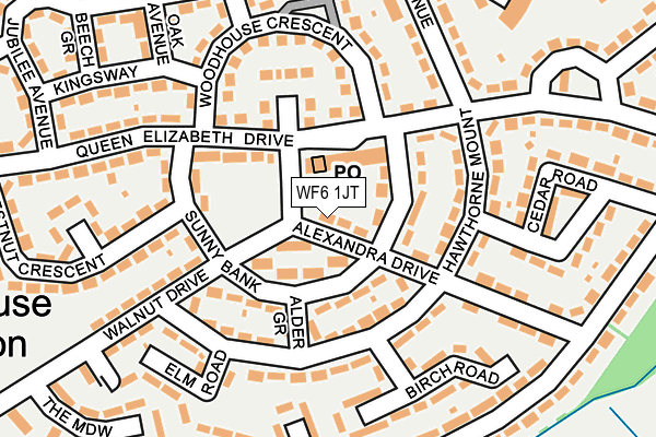 WF6 1JT map - OS OpenMap – Local (Ordnance Survey)