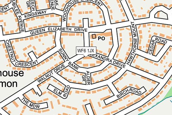 WF6 1JX map - OS OpenMap – Local (Ordnance Survey)