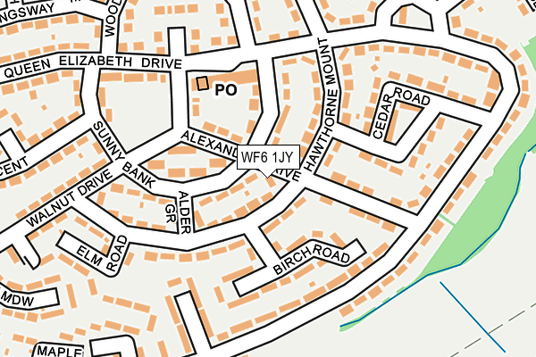 WF6 1JY map - OS OpenMap – Local (Ordnance Survey)