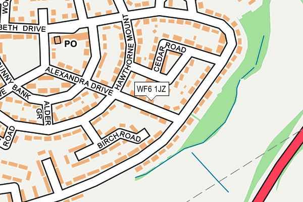 WF6 1JZ map - OS OpenMap – Local (Ordnance Survey)