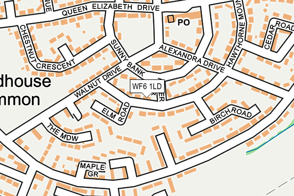 WF6 1LD map - OS OpenMap – Local (Ordnance Survey)