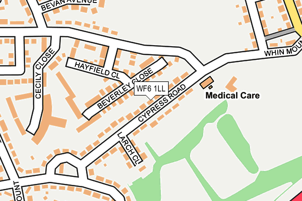 WF6 1LL map - OS OpenMap – Local (Ordnance Survey)