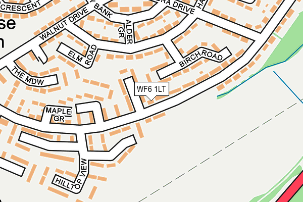 WF6 1LT map - OS OpenMap – Local (Ordnance Survey)