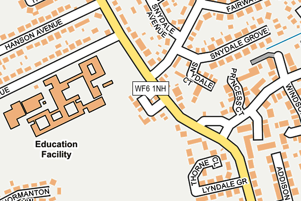 WF6 1NH map - OS OpenMap – Local (Ordnance Survey)