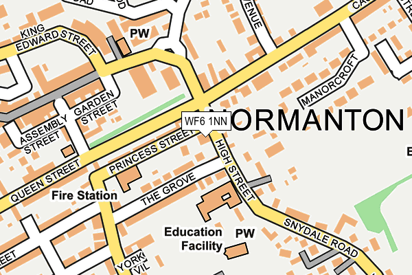 WF6 1NN map - OS OpenMap – Local (Ordnance Survey)