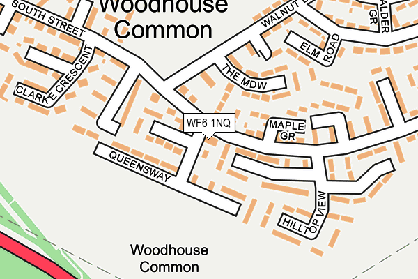 WF6 1NQ map - OS OpenMap – Local (Ordnance Survey)