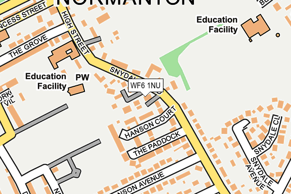 WF6 1NU map - OS OpenMap – Local (Ordnance Survey)