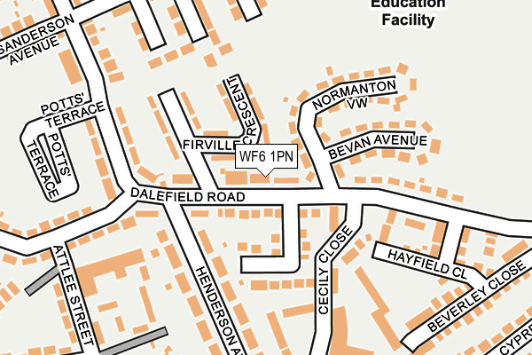 WF6 1PN map - OS OpenMap – Local (Ordnance Survey)