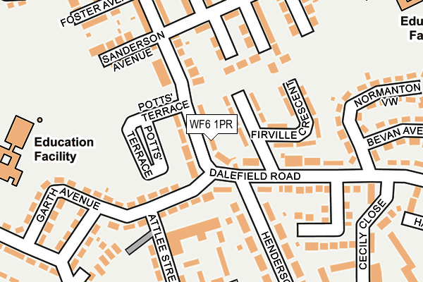 WF6 1PR map - OS OpenMap – Local (Ordnance Survey)