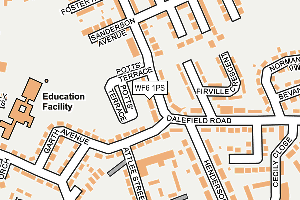 WF6 1PS map - OS OpenMap – Local (Ordnance Survey)