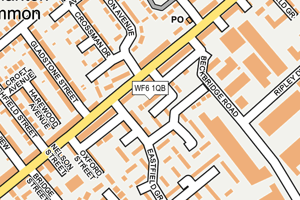 WF6 1QB map - OS OpenMap – Local (Ordnance Survey)