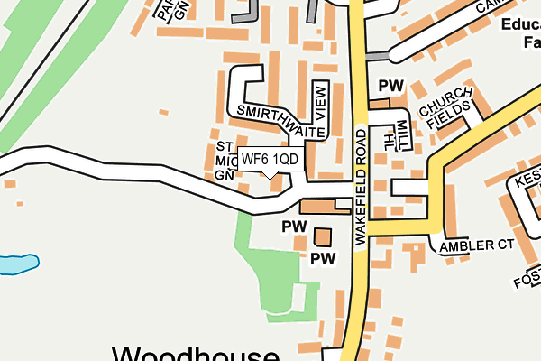 WF6 1QD map - OS OpenMap – Local (Ordnance Survey)