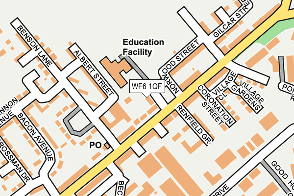 WF6 1QF map - OS OpenMap – Local (Ordnance Survey)