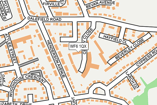 WF6 1QX map - OS OpenMap – Local (Ordnance Survey)